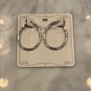 Brighton Floral Silver Hoop Earrings